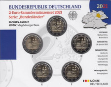 2021 Germany 5 x € 2 Euro BU