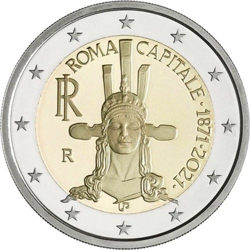 Italy 2021 euro - 2, coin,